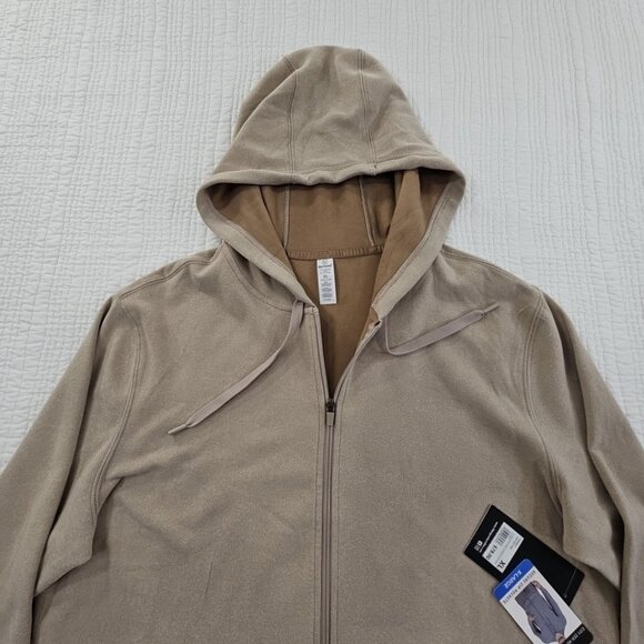 90 Degree by Reflex Men's Fleece Lined Full Zip Hoodie Tan Size X-Large NWT - Picture 7 of 15